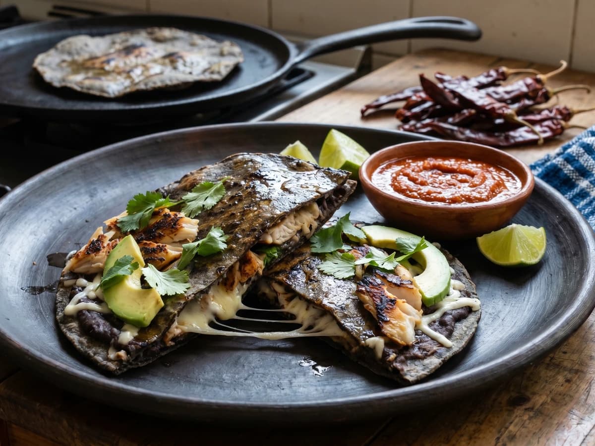 Tlayuda Doblada con Pescado y Pitiona de la Costa - Chef Lupita