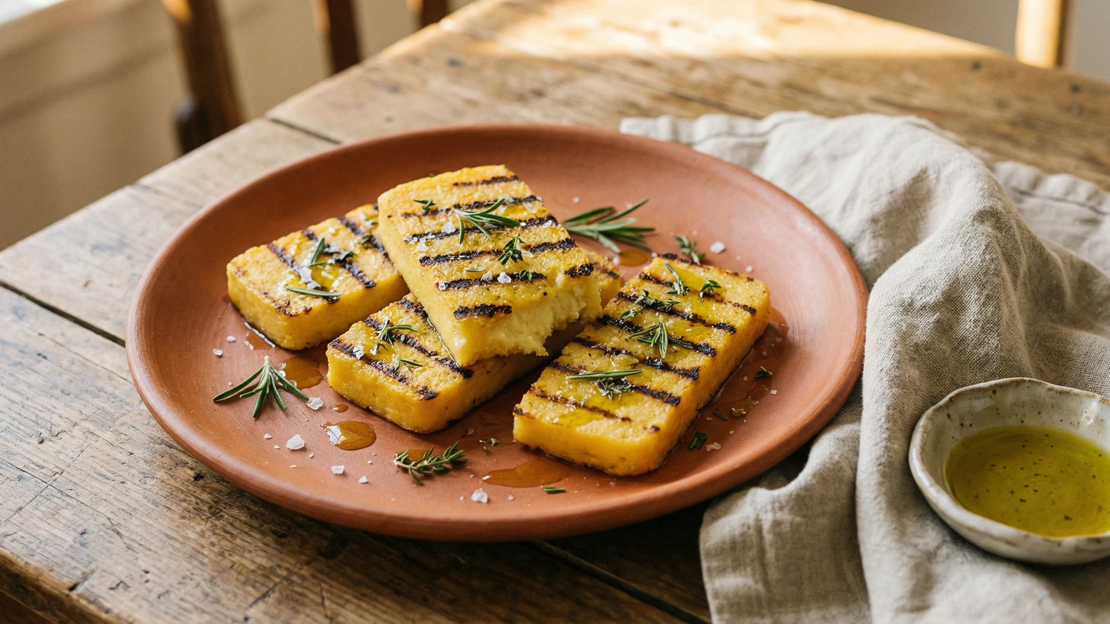 Grilled Polenta with Herbs