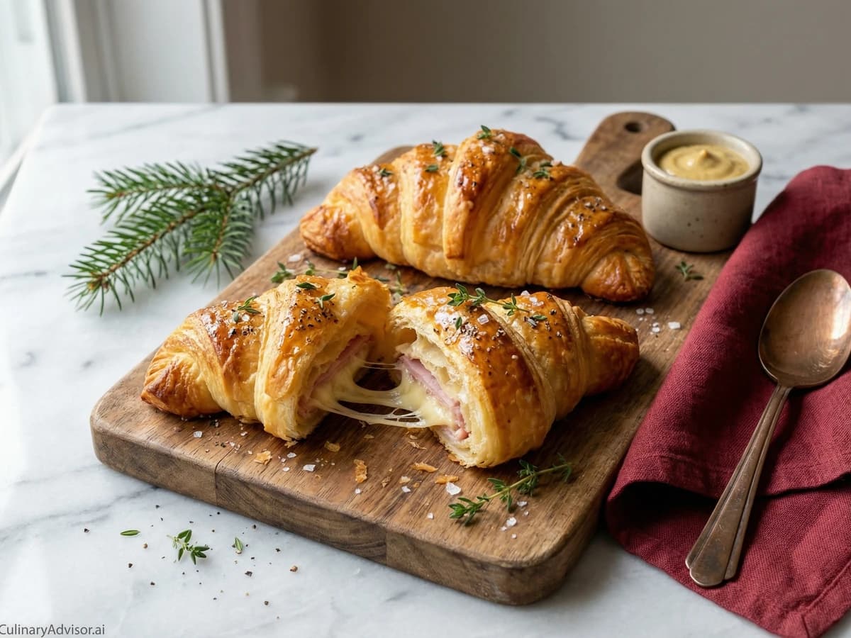 Baked Ham and Cheese Croissants