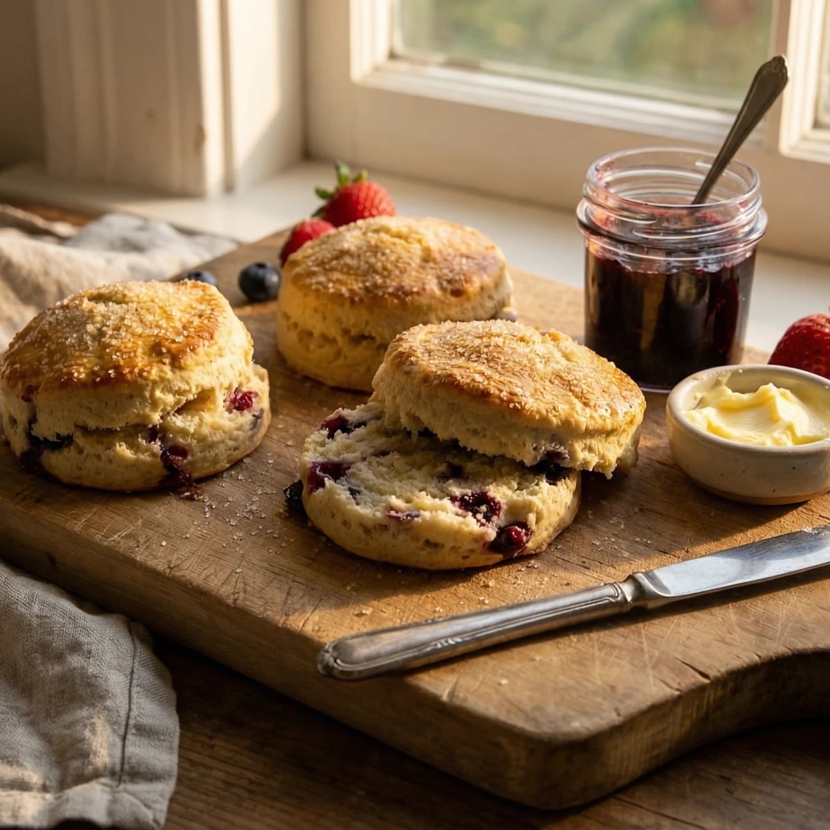 Cream Scones with Fresh Berries
