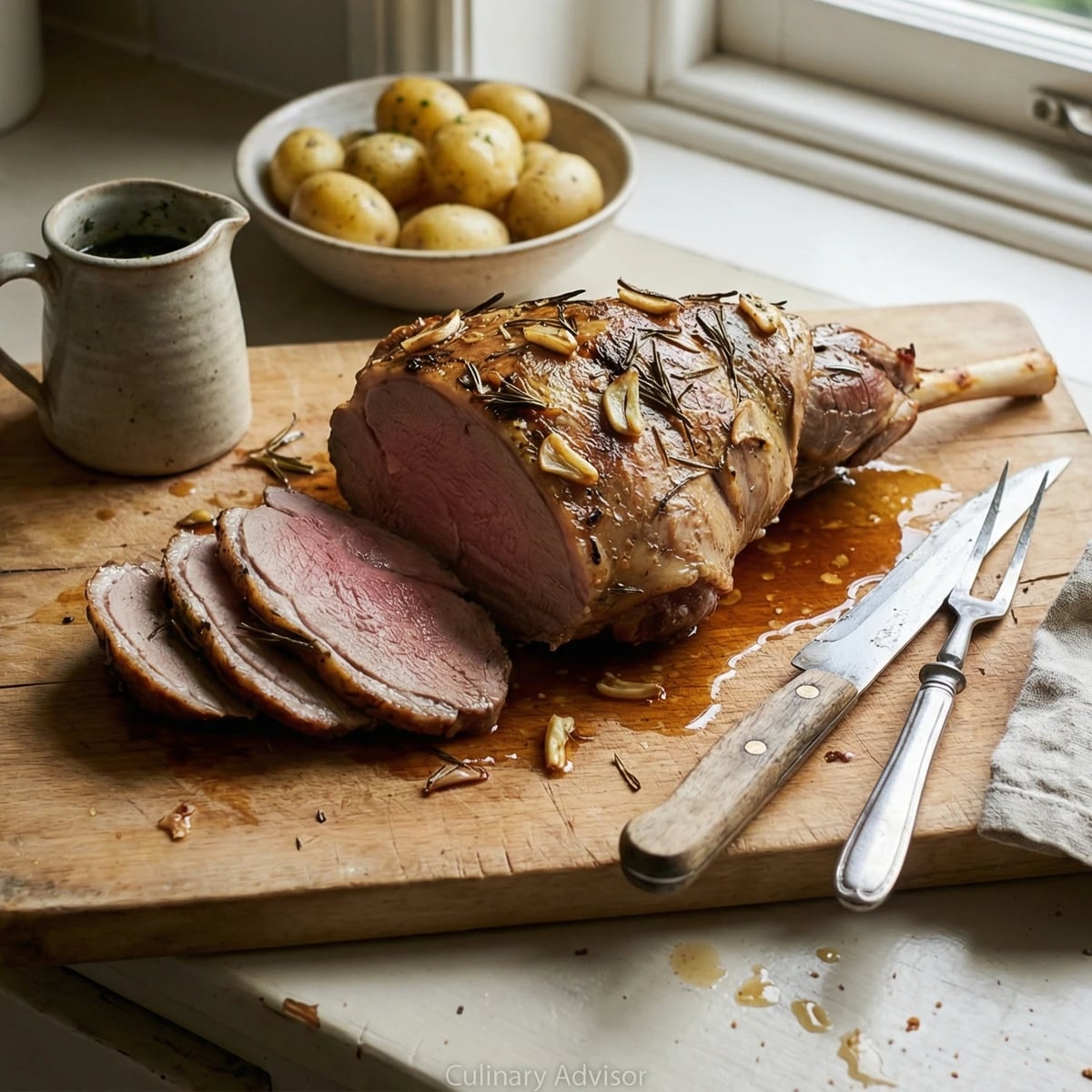Roast Leg of Lamb with Garlic and Rosemary