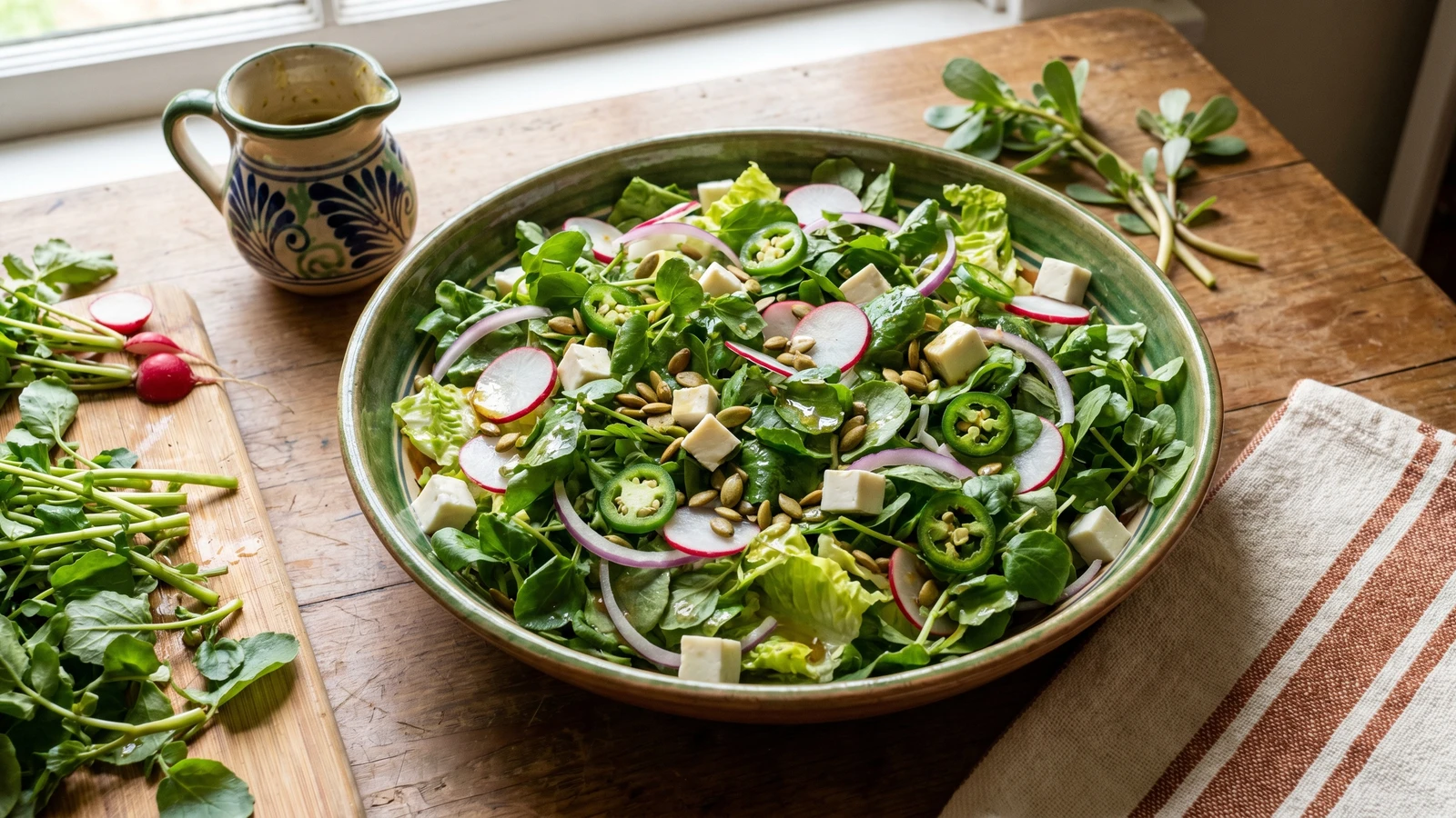 Berros y Verdolagas: Watercress and Purslane Salad