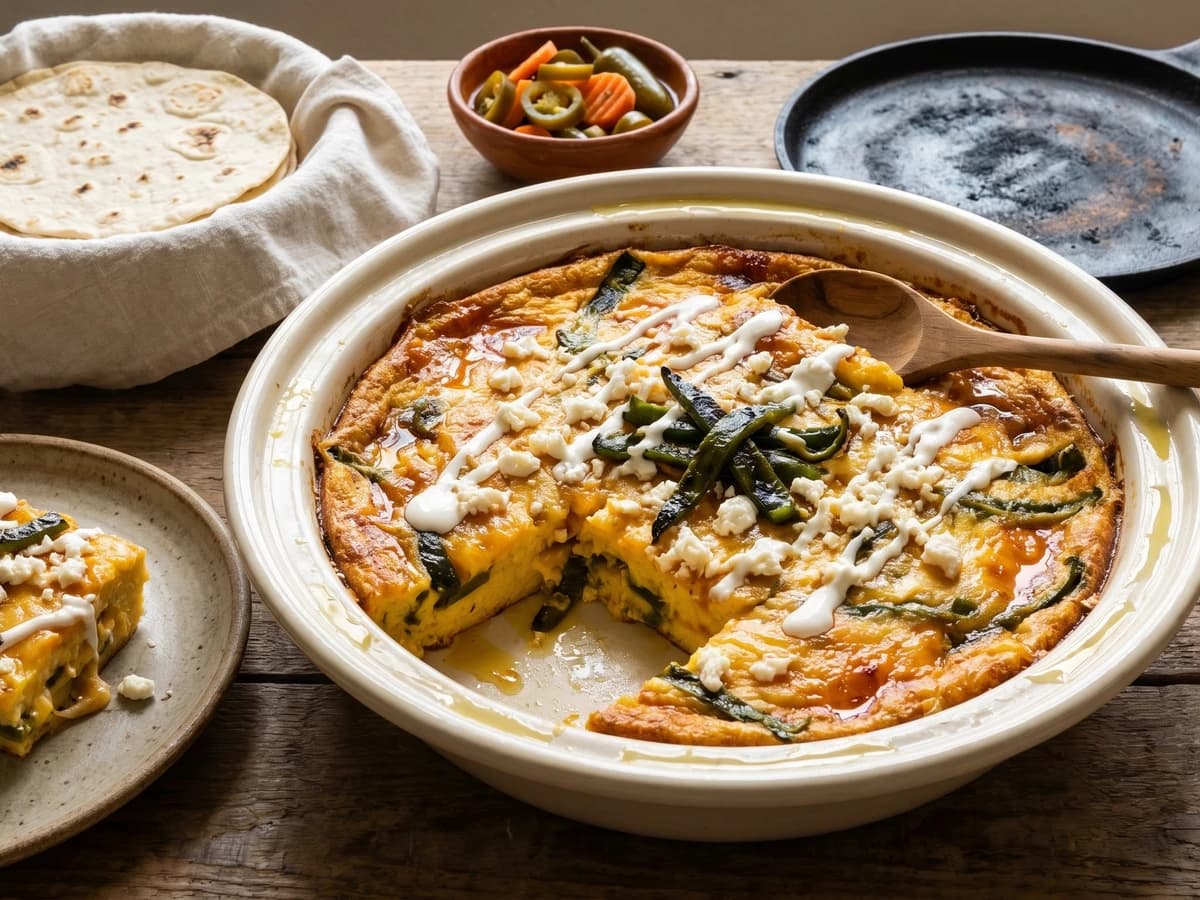 Budín de Elote y Rajas Norteño - Chef Lupita