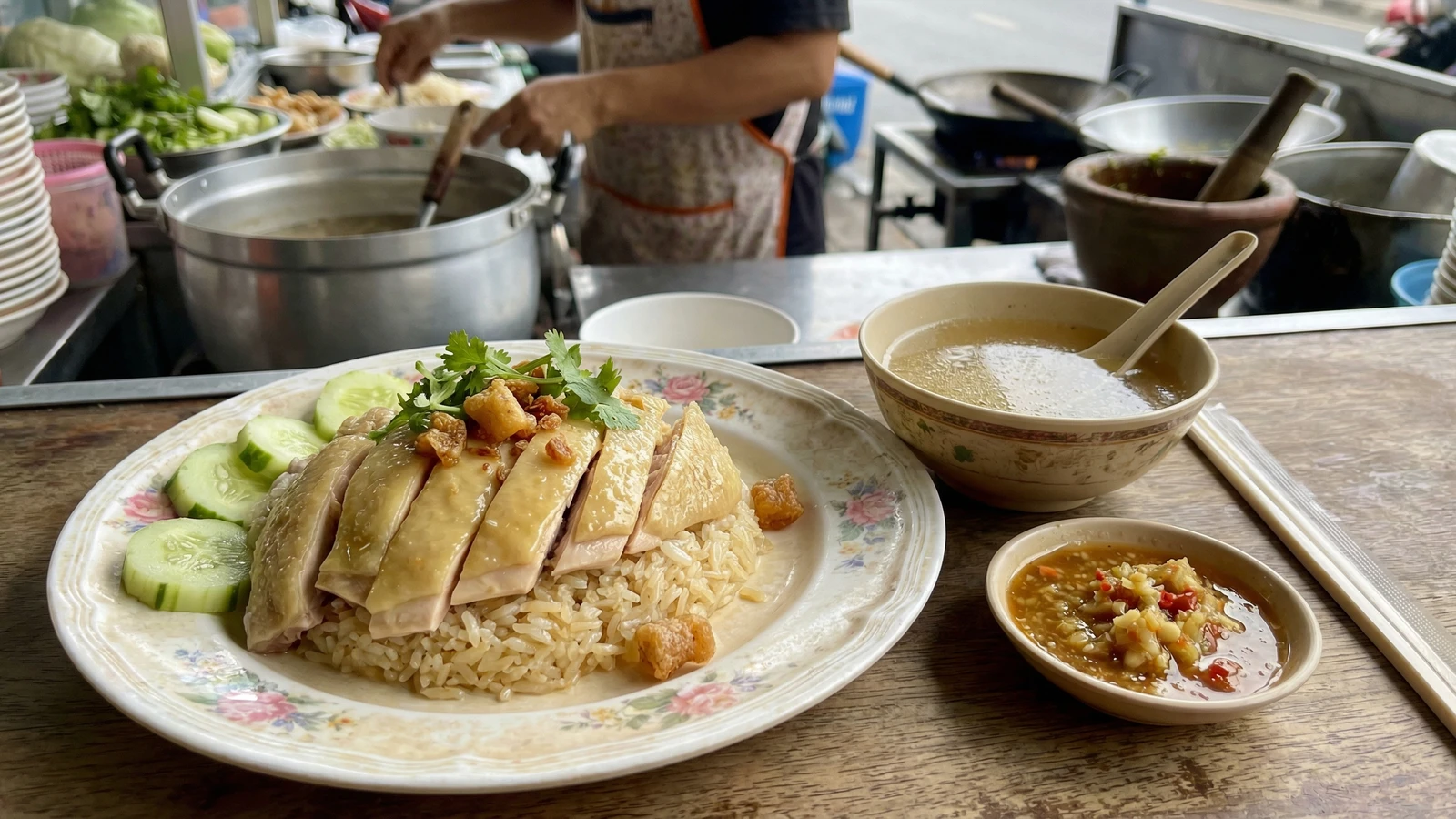 Hainanese Chicken Rice (Khao Man Gai)