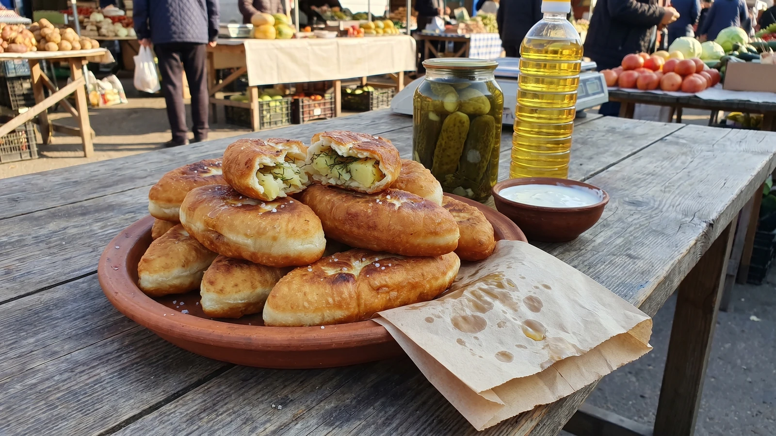 Smazheni Pyrizhky (смажені пиріжки, fried filled buns)