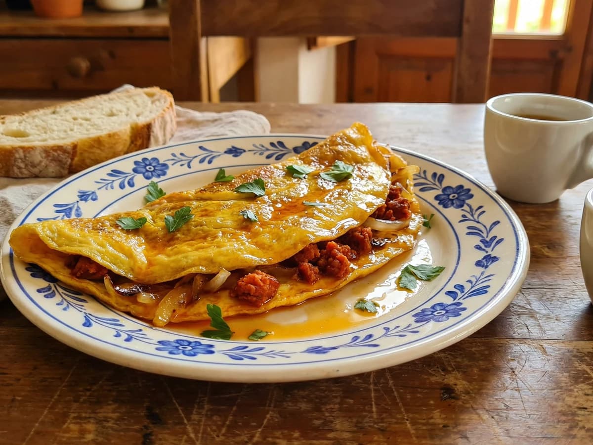 Omelete de Chouriço e Cebola - Chef Margarida