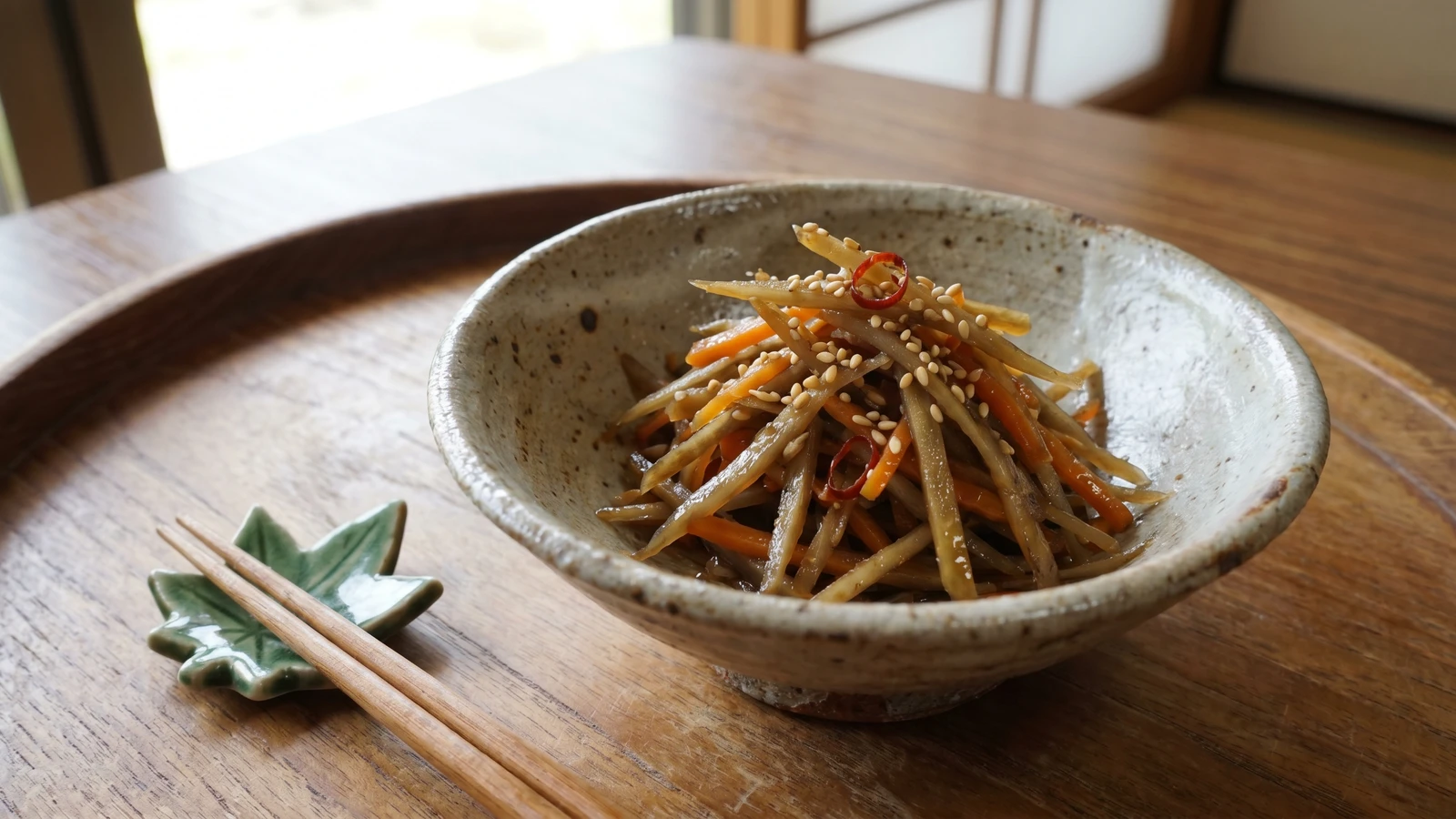 Sautéed Burdock and Carrot (きんぴらごぼう, Kinpira Gobō)