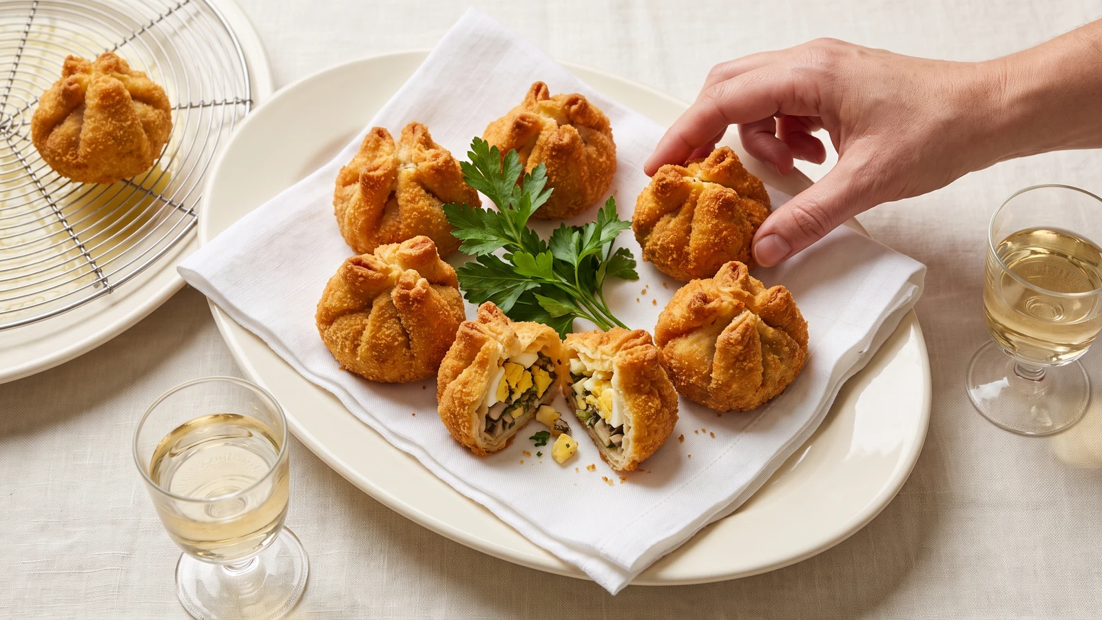 Hard-boiled Eggs in Rissoles