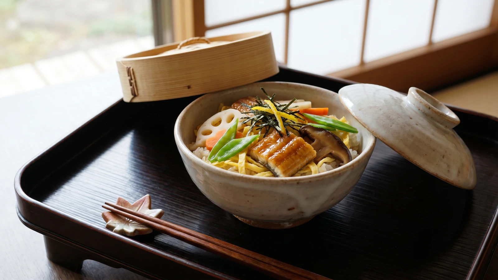 Mushi-zushi (蒸し寿司, Kyoto winter steamed sushi)