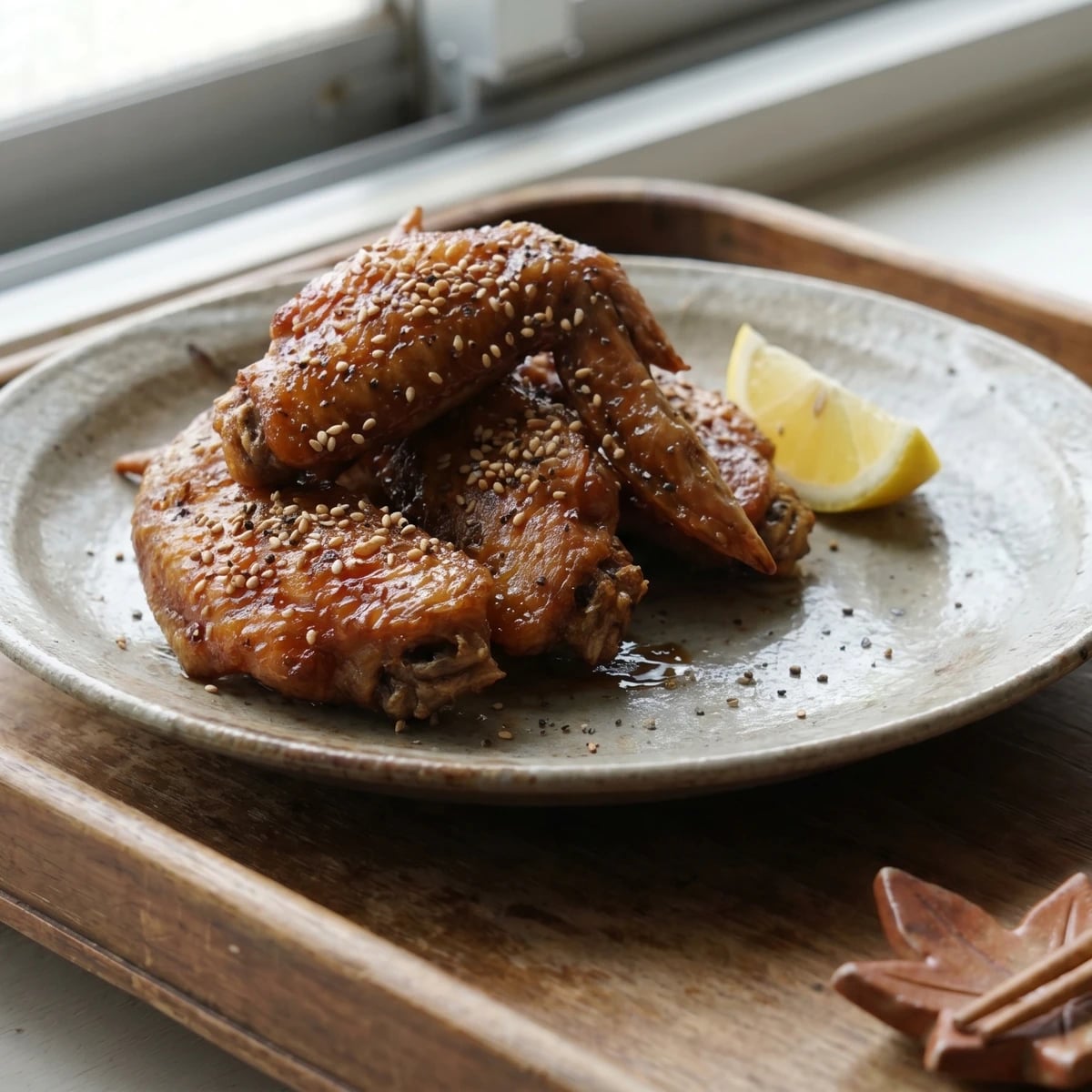 Nagoya Tebasaki (手羽先, glazed fried chicken wings)