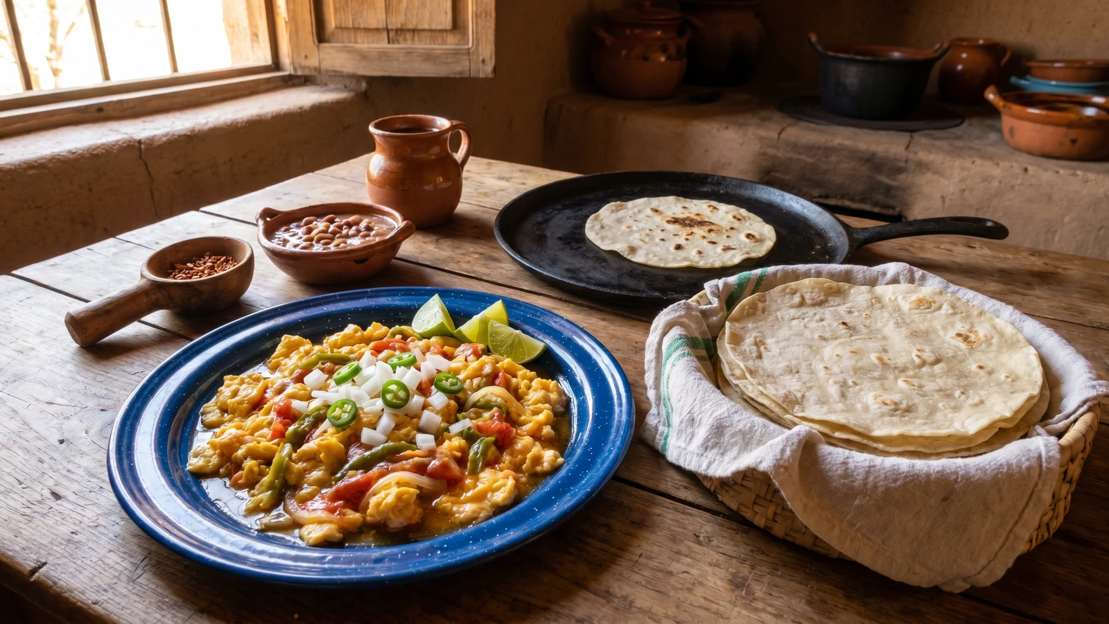 Huevos a la Mexicana con Sobaqueras
