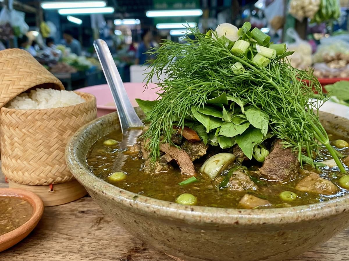 Isan-Lao Herb Stew (Or Lam / อ๋อลาม) - Chef Fai