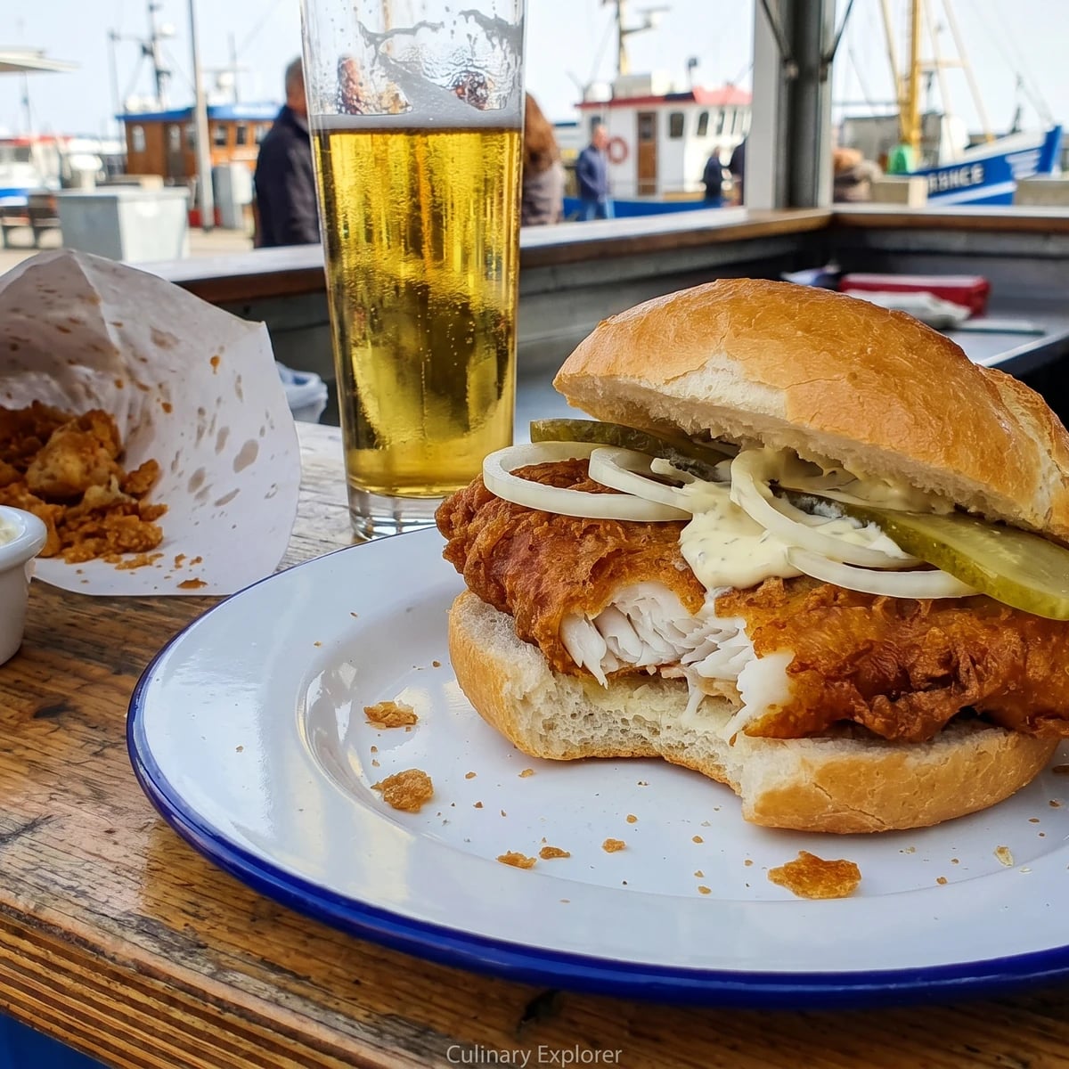 Fischbrötchen mit Backfisch