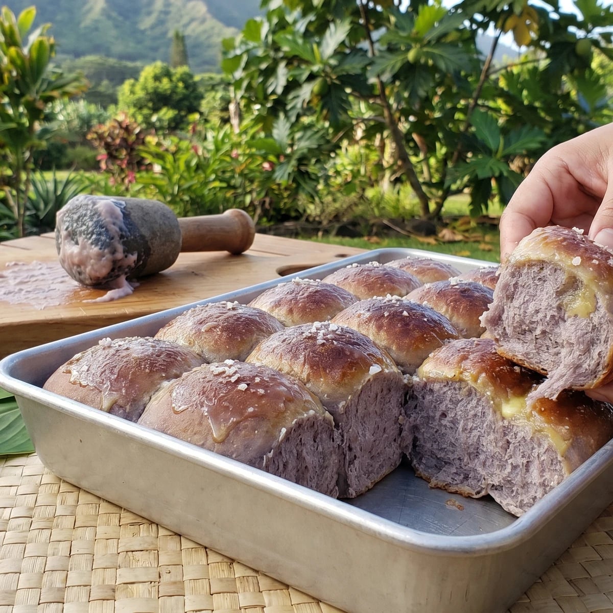 Kalo Rolls (Hawaiian Taro Bread)