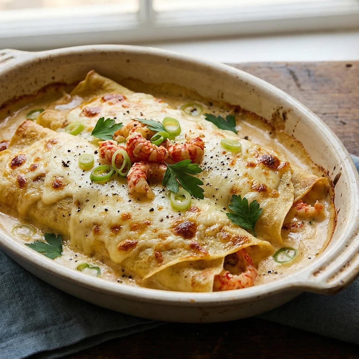 Savory Crawfish and Cheese Crepes