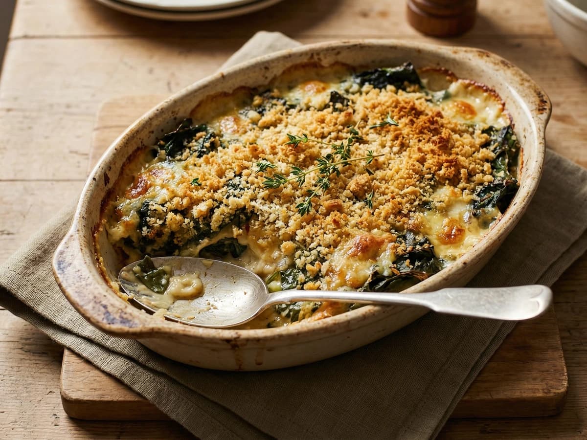Chard Gratin with Breadcrumbs - Chef Ally