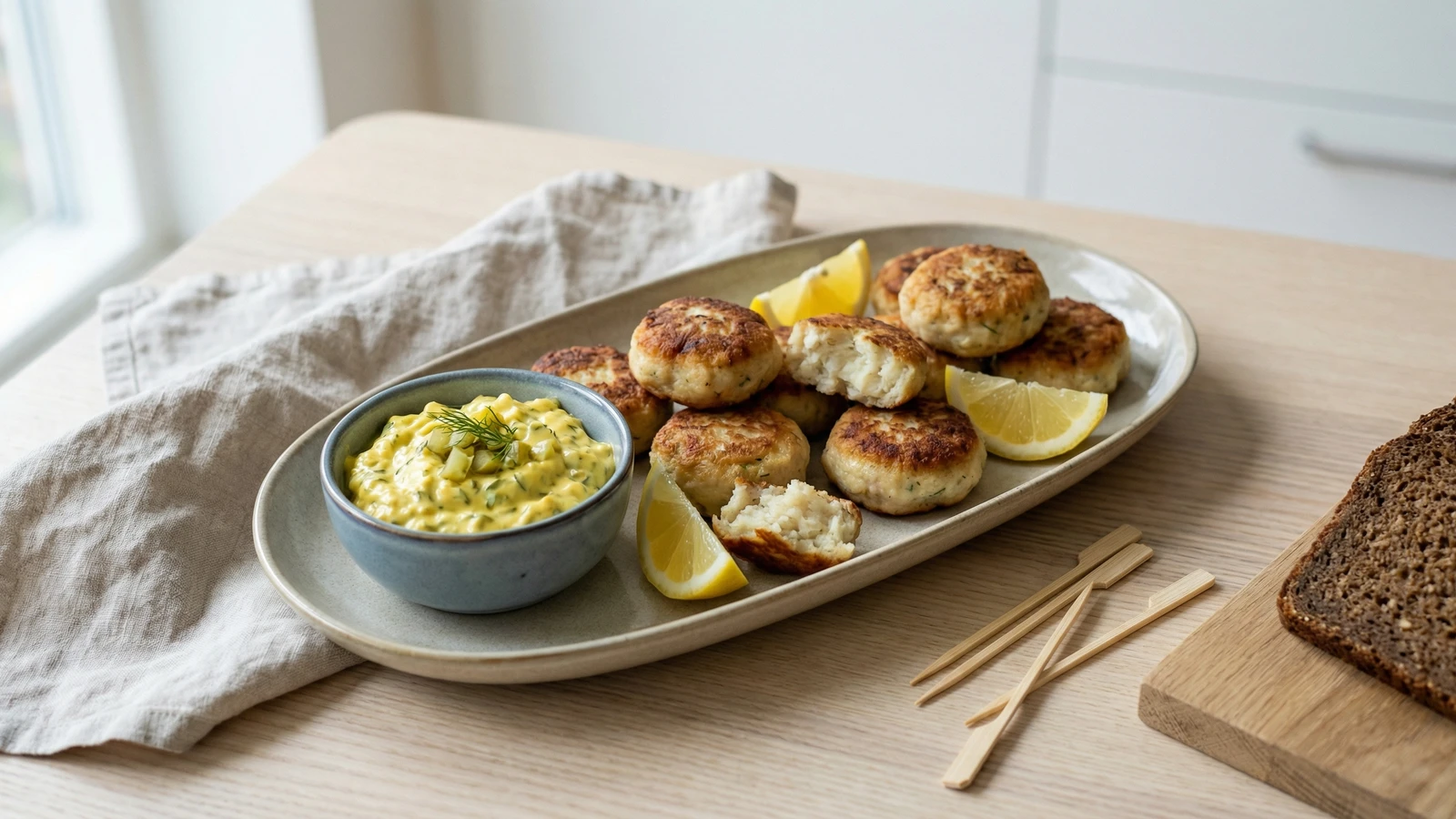 Sma Fiskefrikadeller med Remoulade