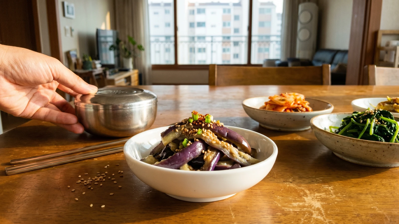 Gaji-namul (Seasoned Steamed Eggplant)