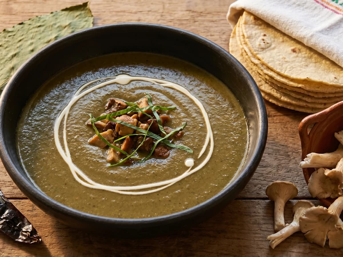 Crema de Hongos Silvestres con Hoja Santa - Chef Lupita