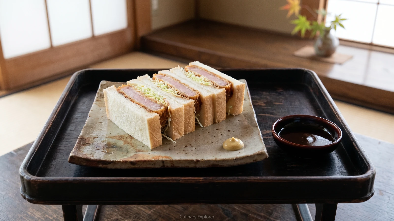 Hamukatsu Sando (ハムカツサンド, fried-ham sandwich)