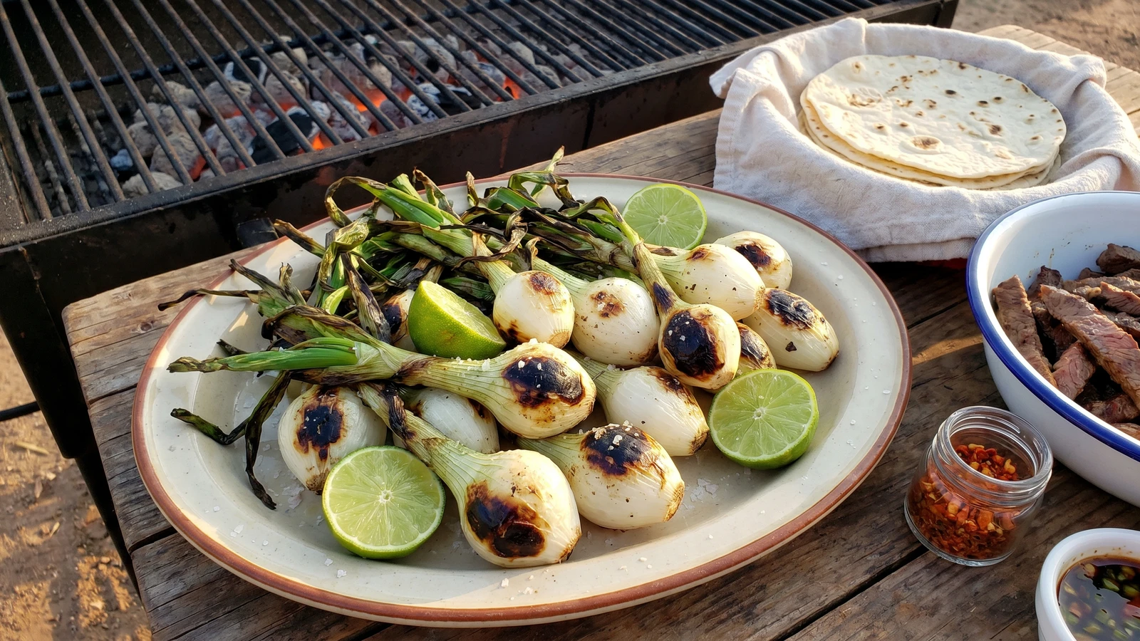 Cebollitas Asadas al Carbón Sonorenses
