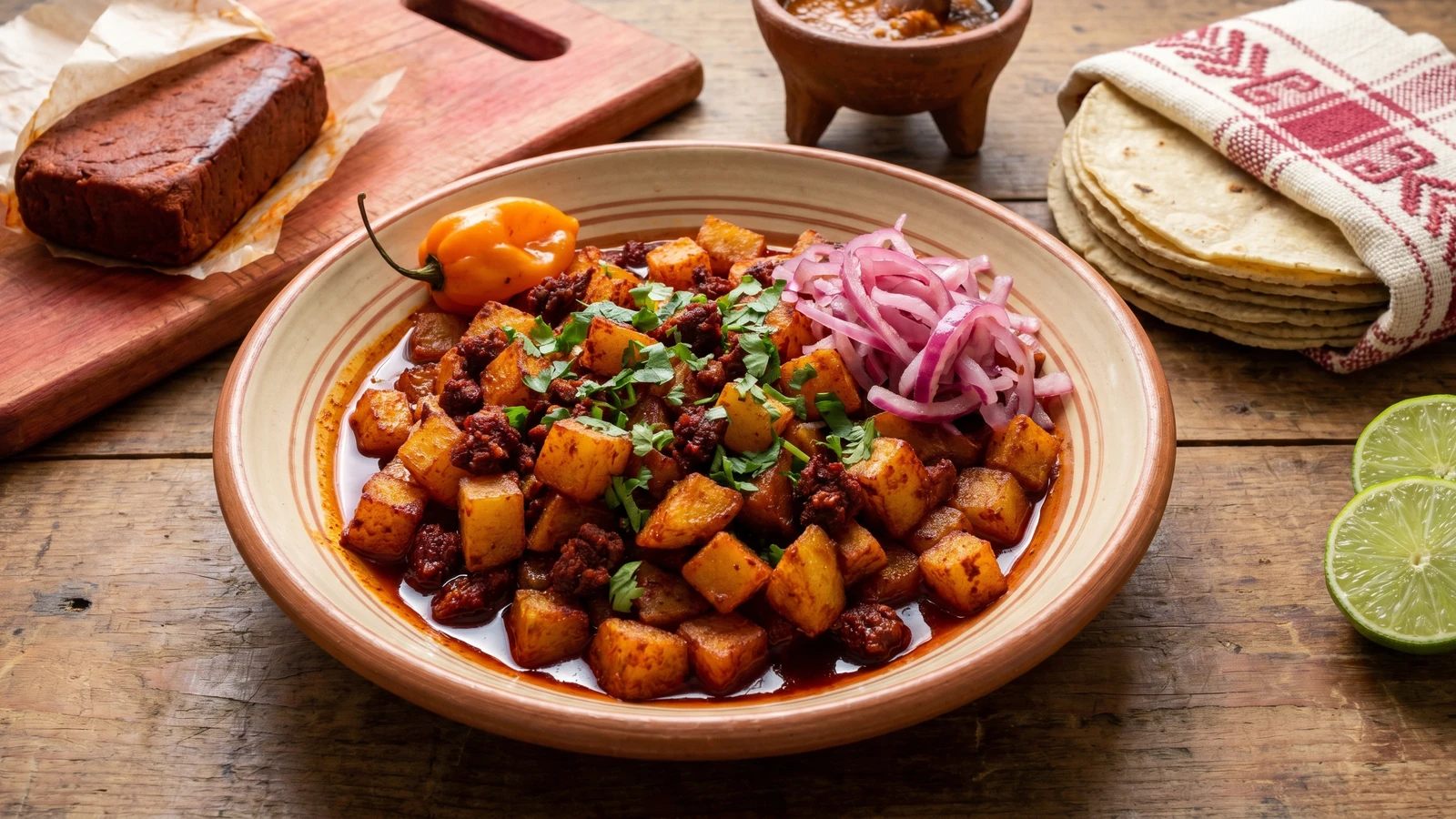 Papas con Chorizo de Achiote Yucateco