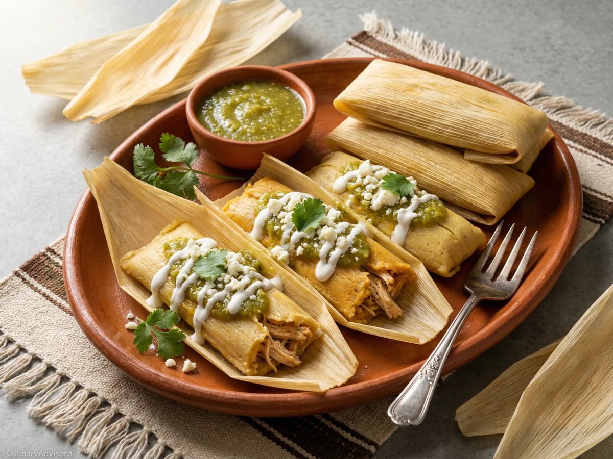 Chicken Tamales with Green Sauce