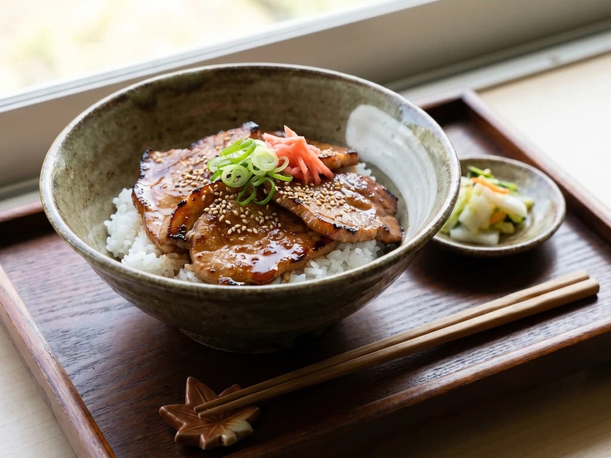 Butadon (豚丼, Obihiro grilled pork rice bowl) - Chef Takumi