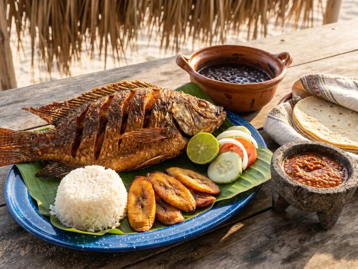 Mojarra Frita Costeña con Plátano y Arroz - Chef Lupita