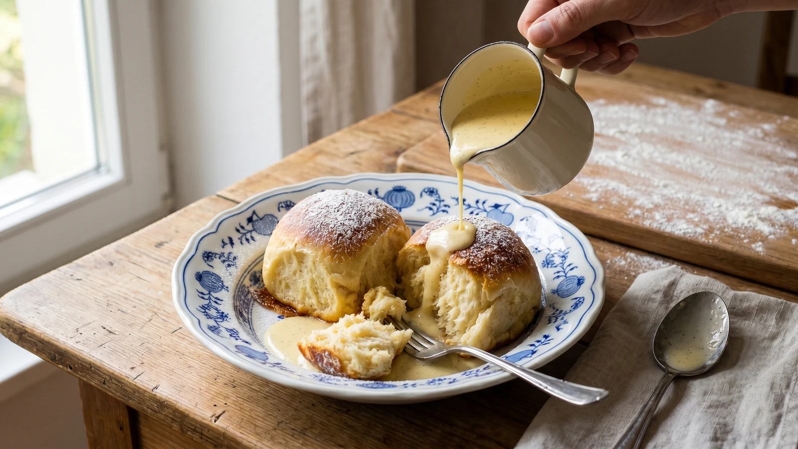 Dampfnudeln mit Vanillesoße