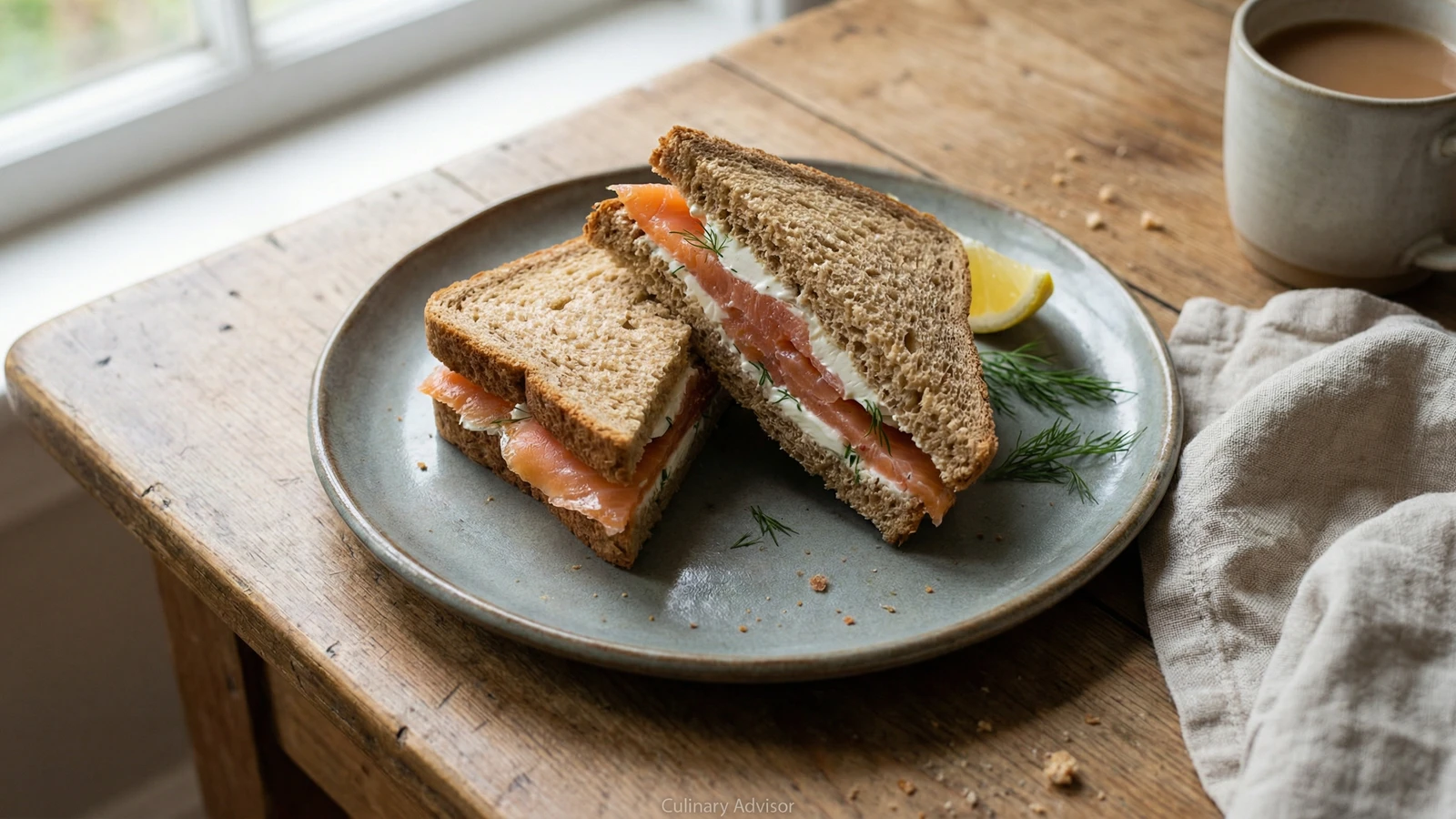 Smoked Salmon and Cream Cheese Sandwich