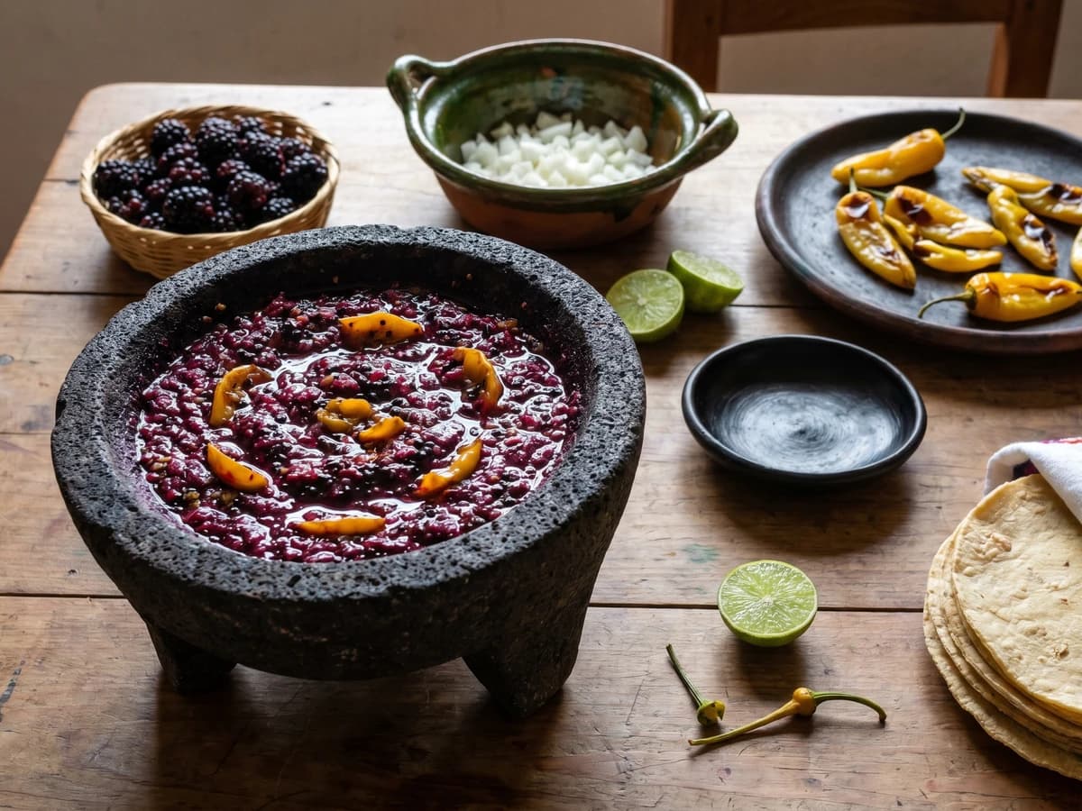 Salsa de Zarzamora con Chile Manzano - Chef Lupita