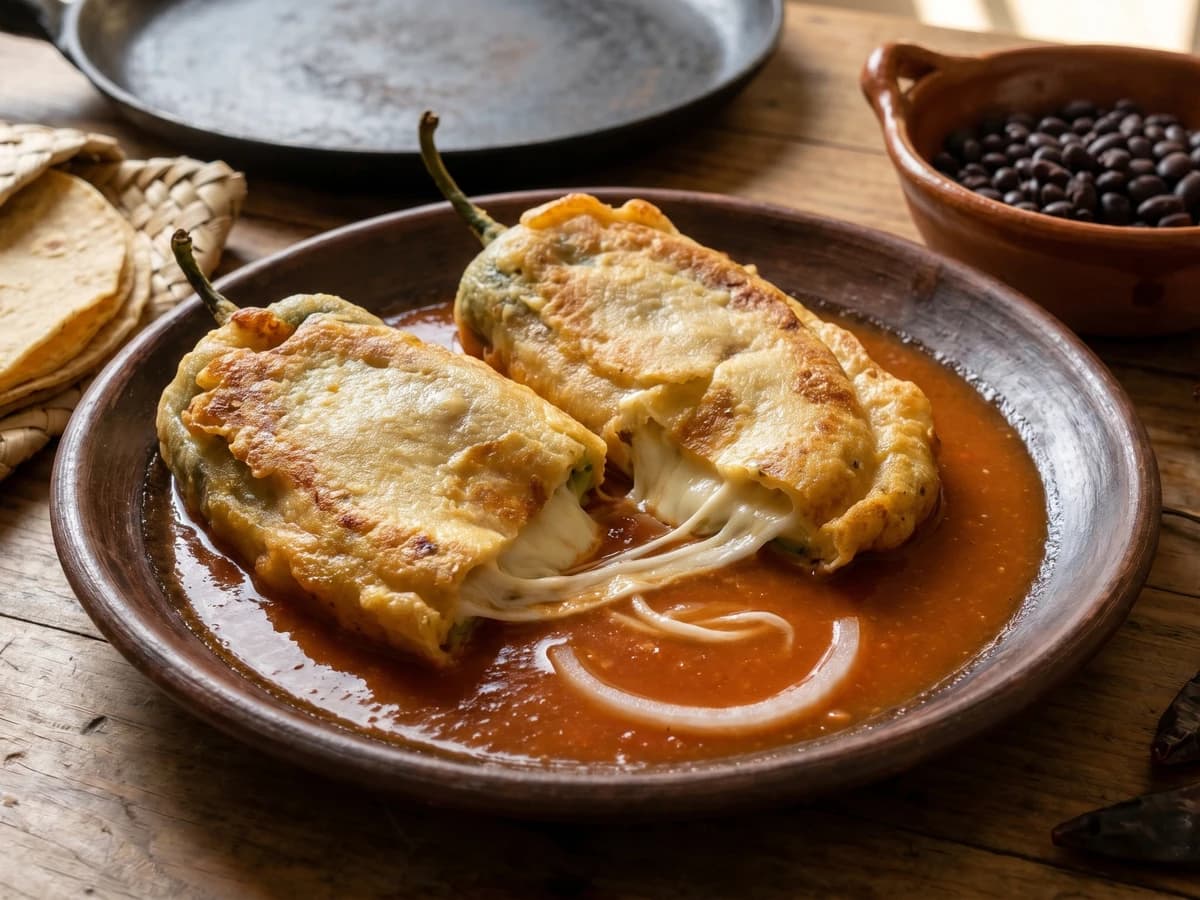 Chiles Rellenos de Chile de Agua con Quesillo - Chef Lupita