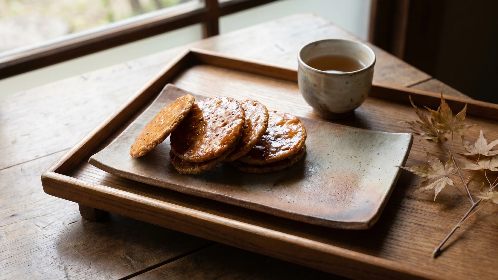 Sōka Senbei (草加せんべい, soy-glazed rice crackers)