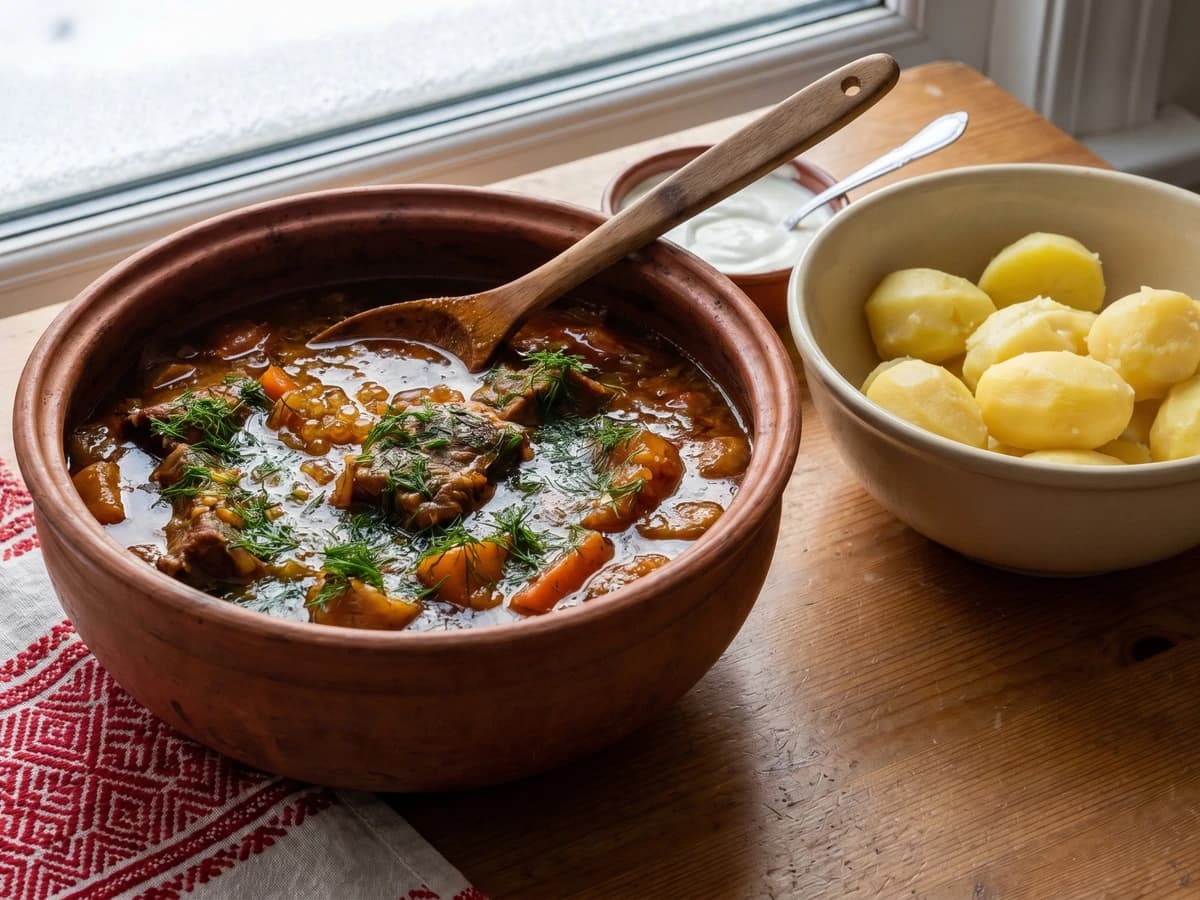 Dushenyna (душенина, clay-pot stewed pork) - Chef Lesia
