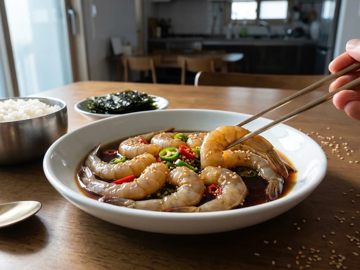 Saeu-jang (Soy-Marinated Raw Shrimp) - Chef Jeong-sun
