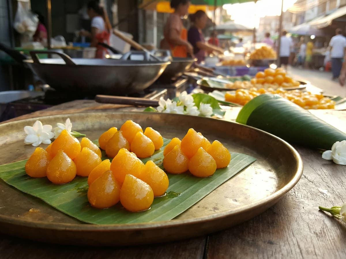 Golden Egg Drops (Thong Yod, ทองหยอด) - Chef Fai