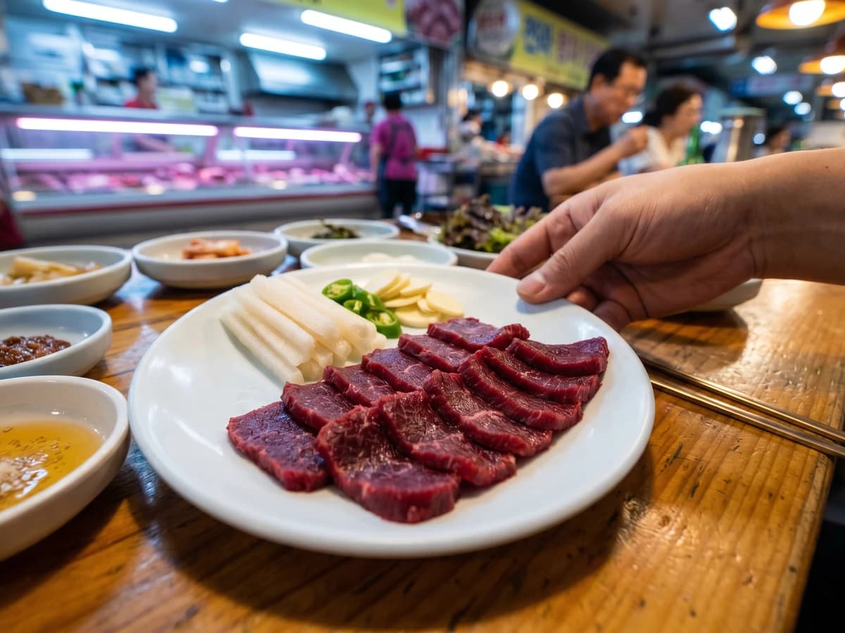 Yuk-sasimi (Plain Sliced Raw Beef) - Chef Jeong-sun