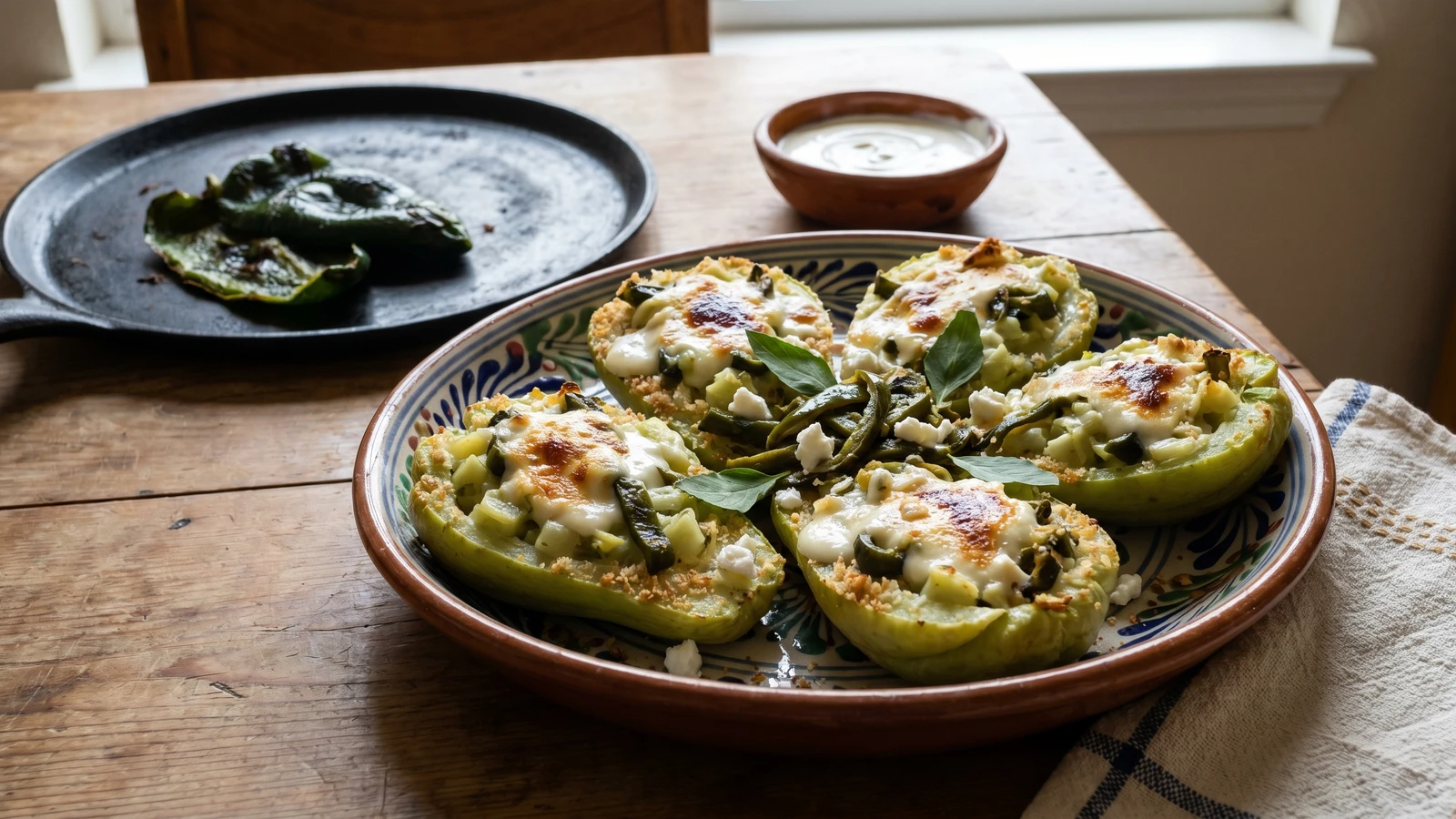 Chayotes Rellenos Gratinados Poblanos