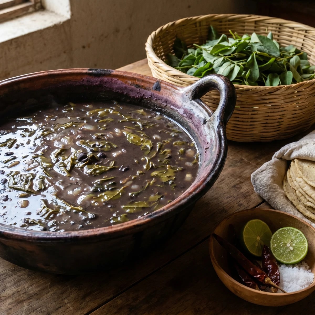 Black Beans with Chipilin (Frijoles con Chipilin)