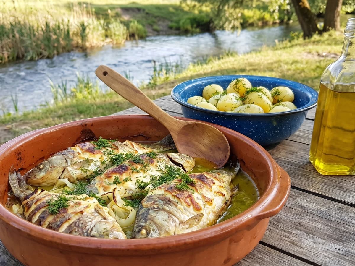 Karas u Smetani (карась у сметані, crucian carp in cream) - Chef Lesia