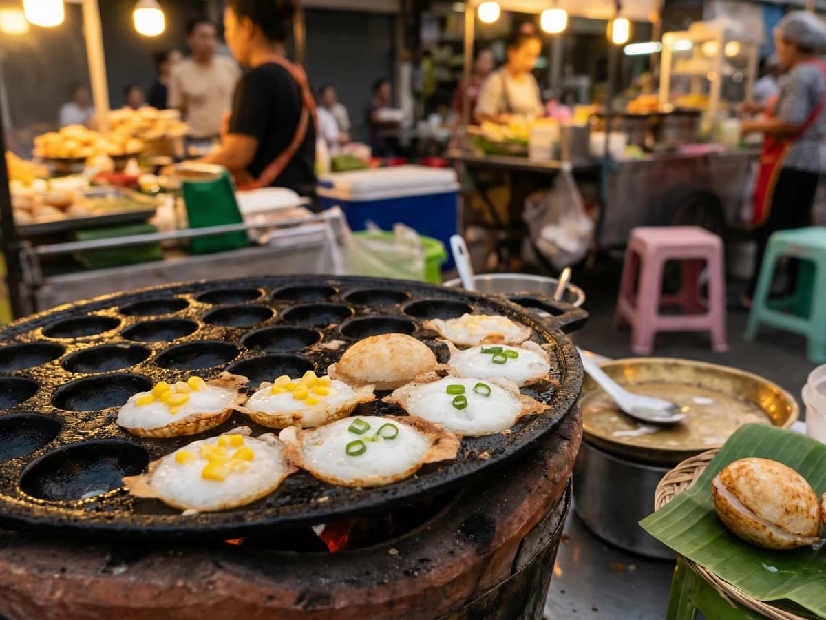 Coconut Rice Pancakes (Khanom Krok) - Chef Fai
