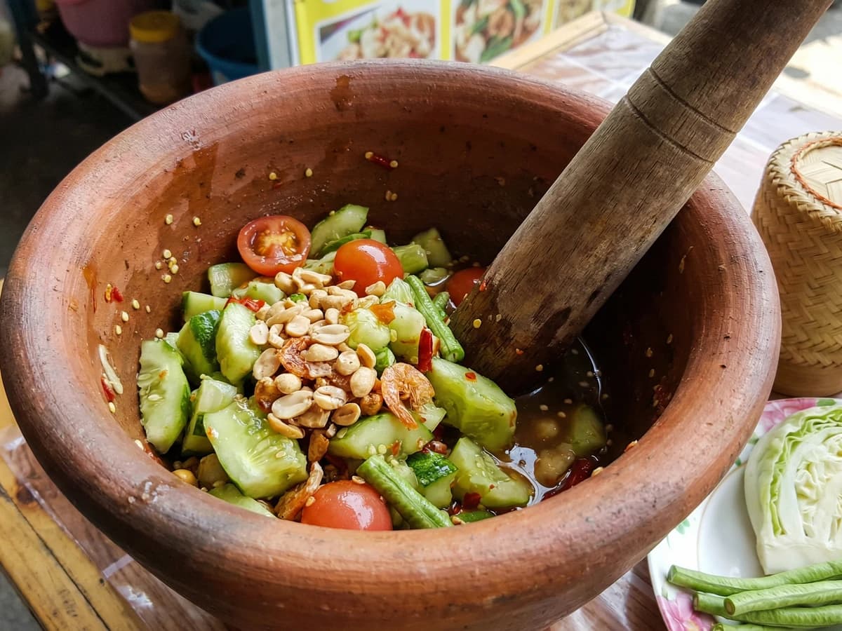 Cucumber Pounded Salad (Tam Taeng) - Chef Fai