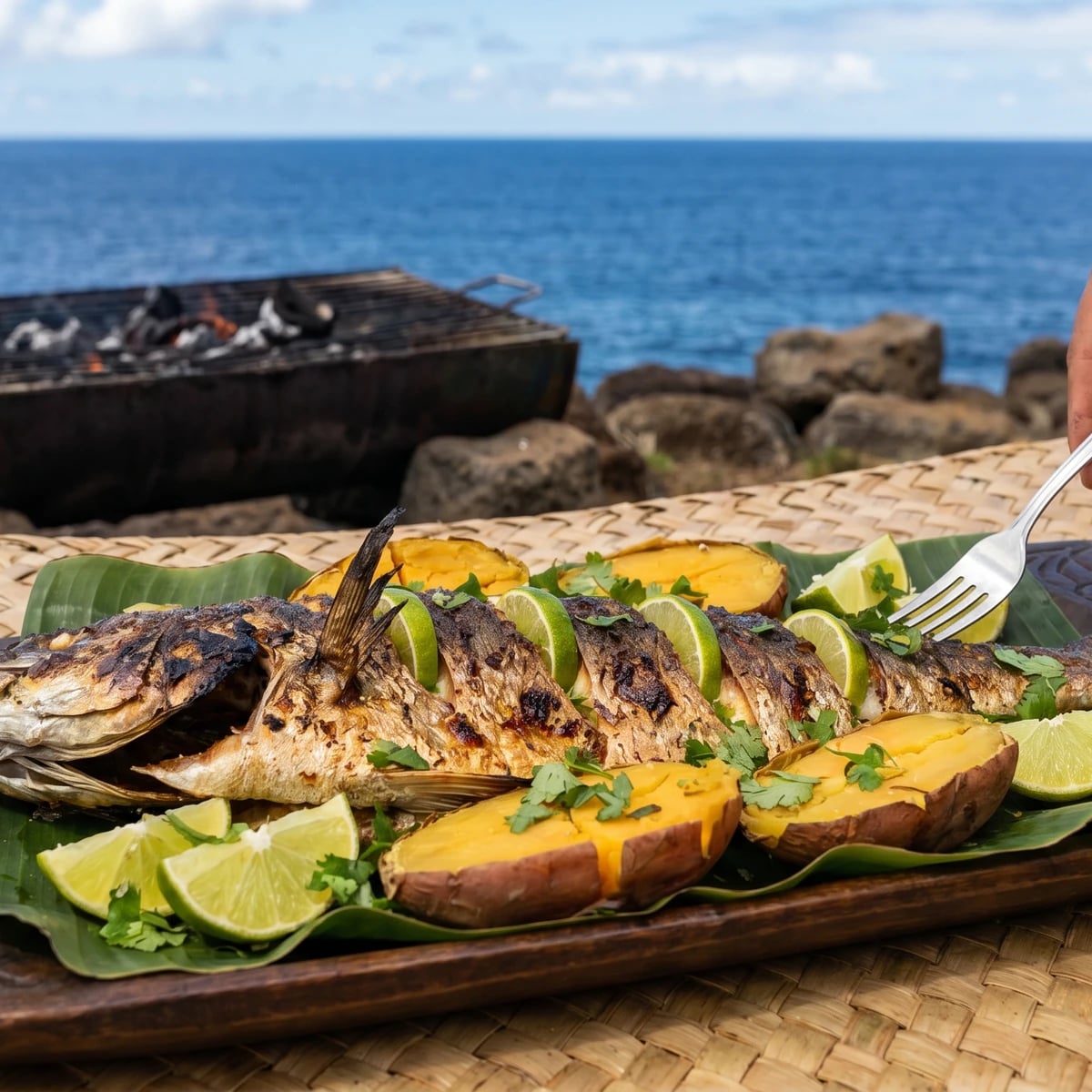 Kana Kana a la Parrilla (Rapa Nui Grilled Sierra with Kumara)