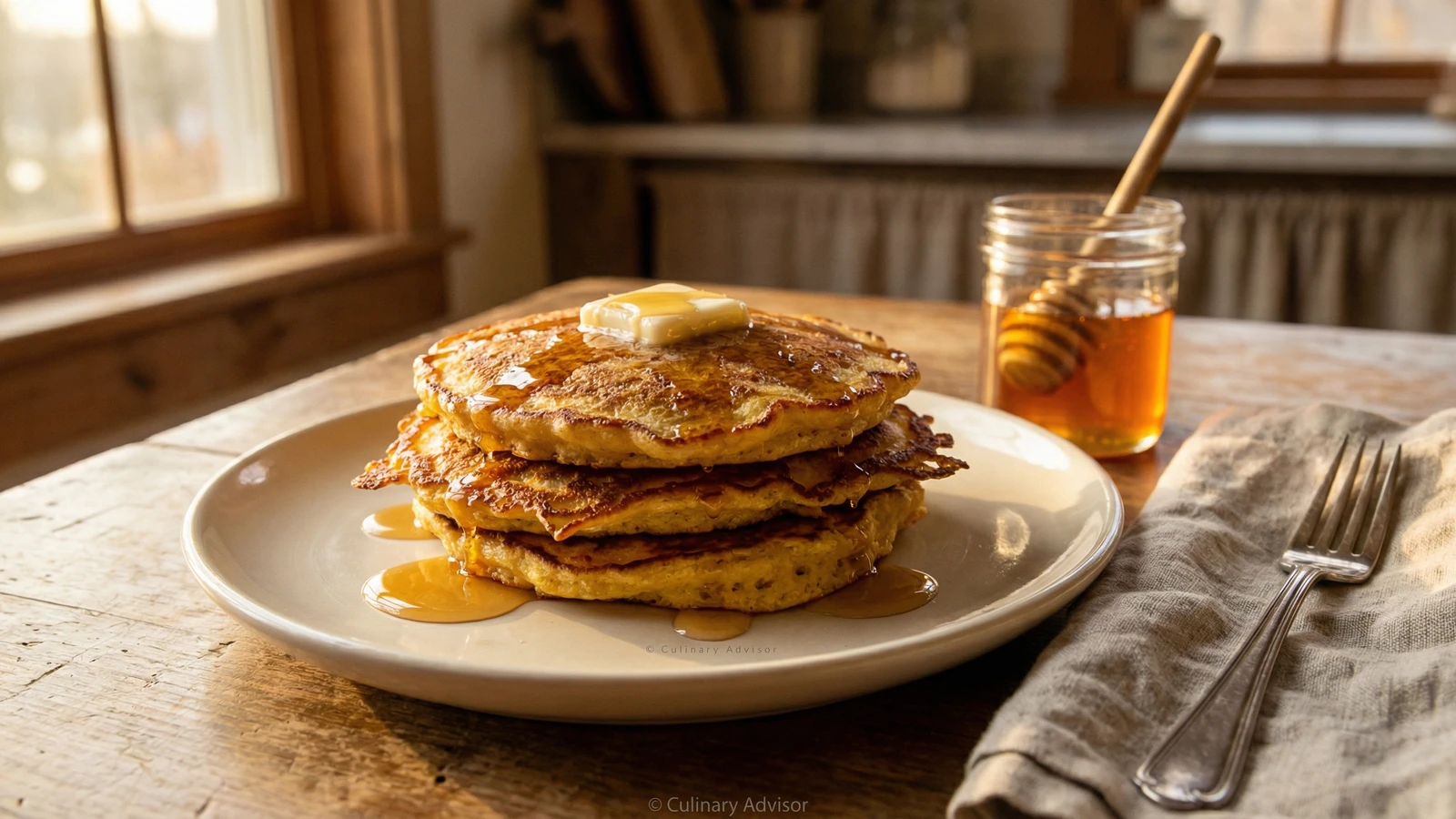 Cornmeal Johnnycakes with Local Honey