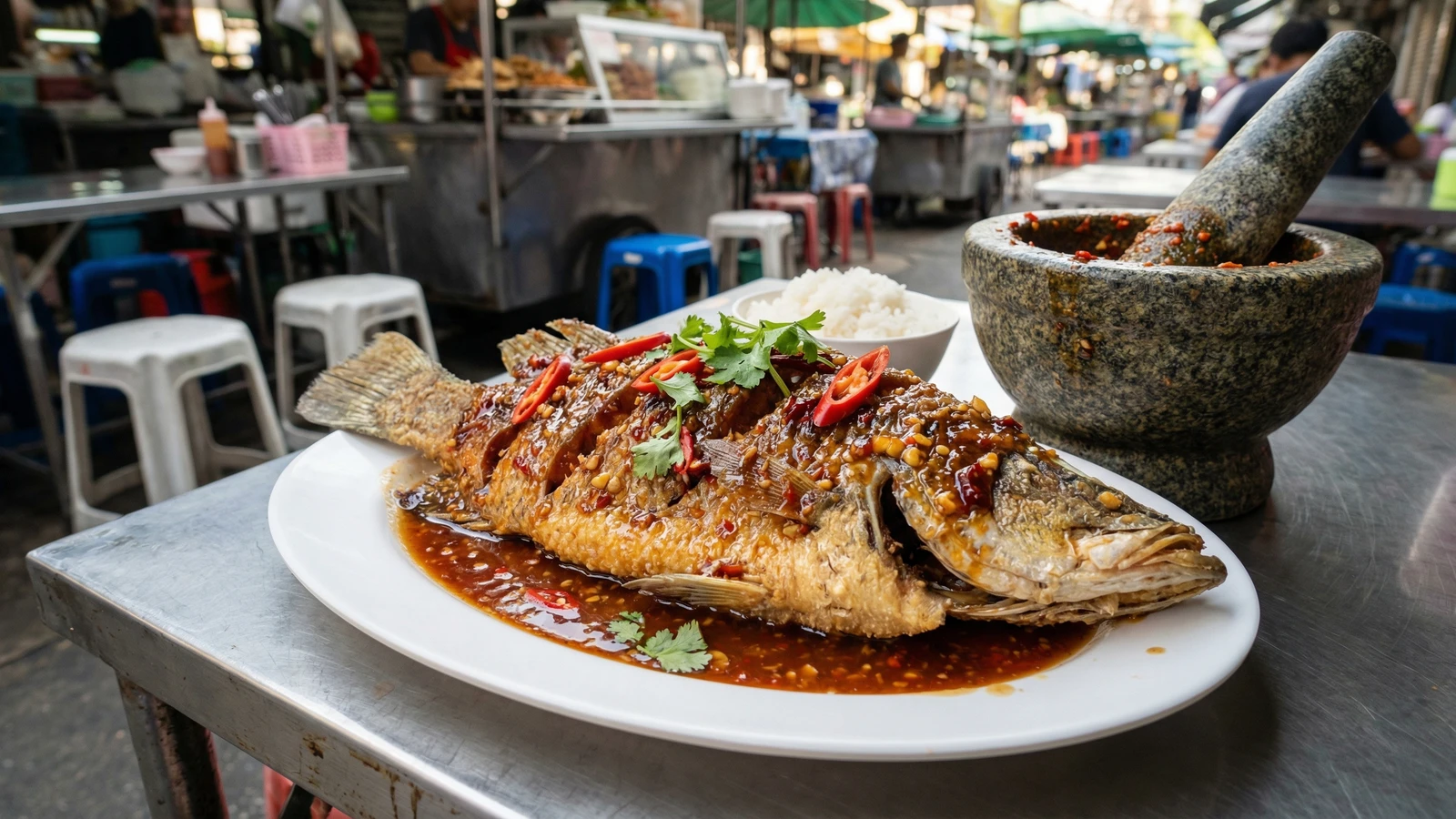 Crispy Fish with Chili Sauce (Pla Rad Prik)