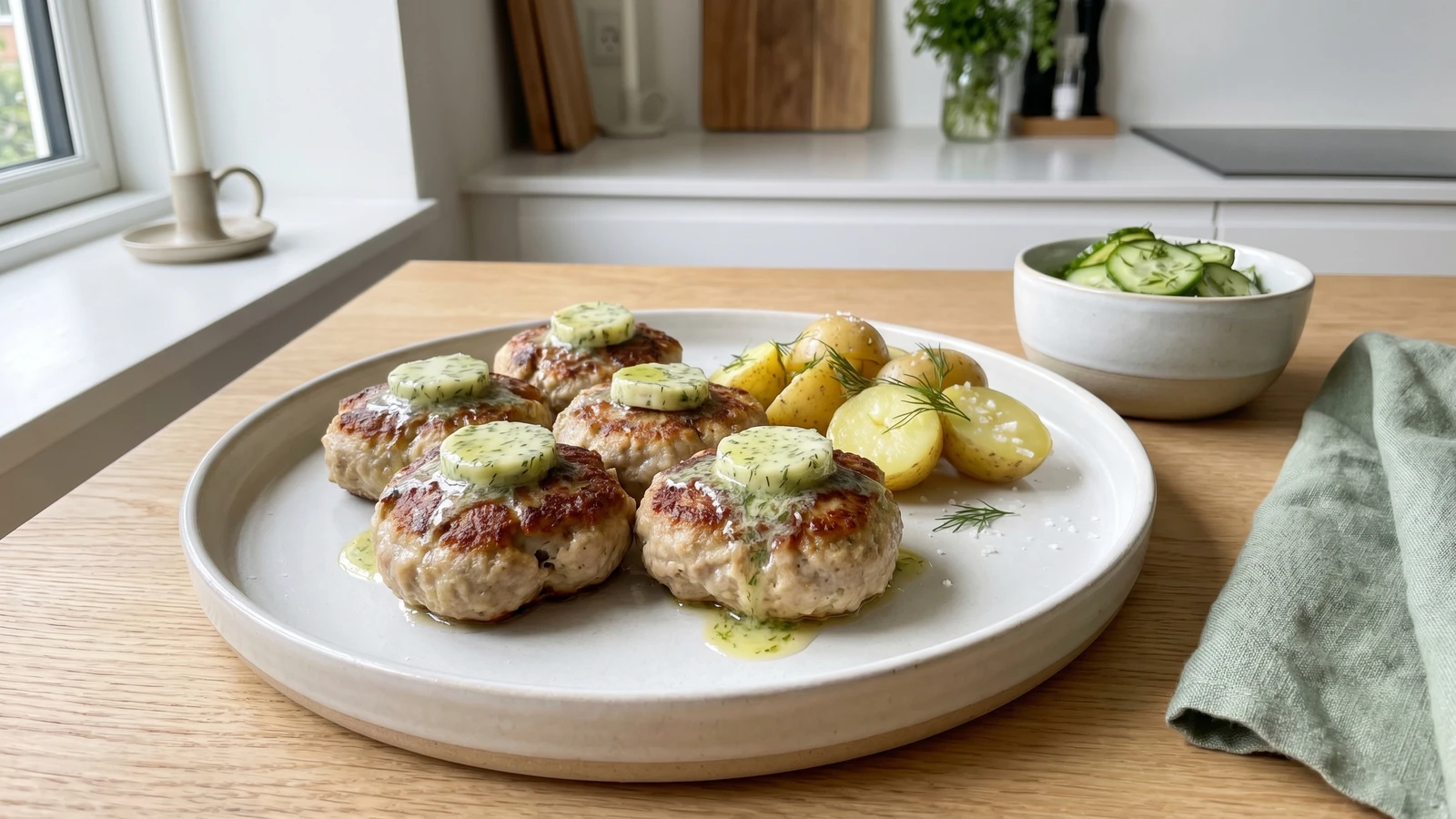 Kalvefrikadeller med Dildsmor