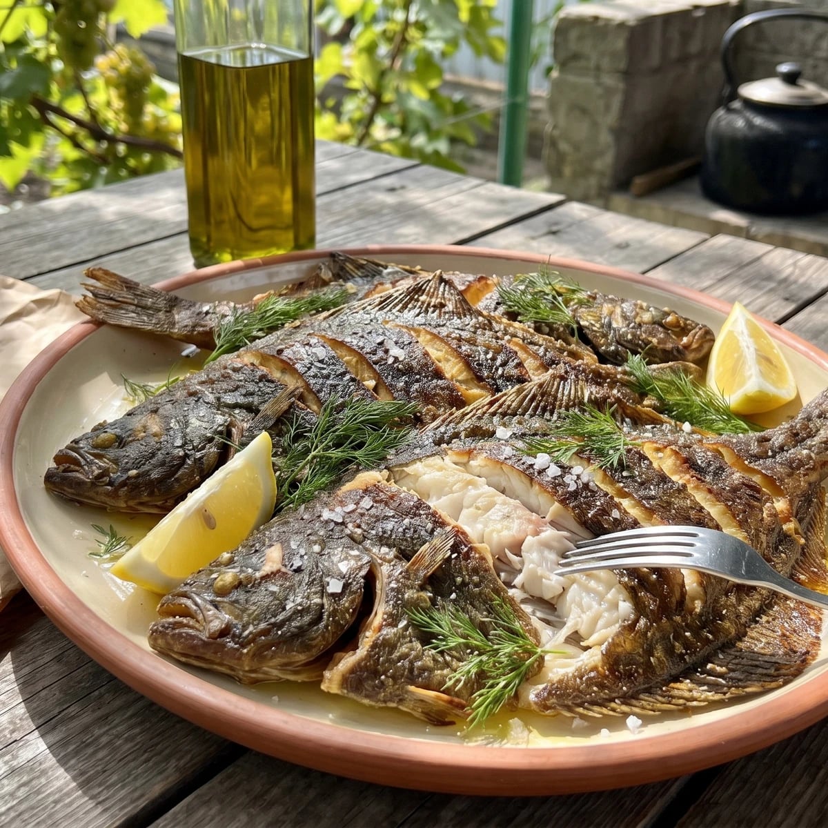 Smazhena Kambala (смажена камбала, fried Black Sea flounder)