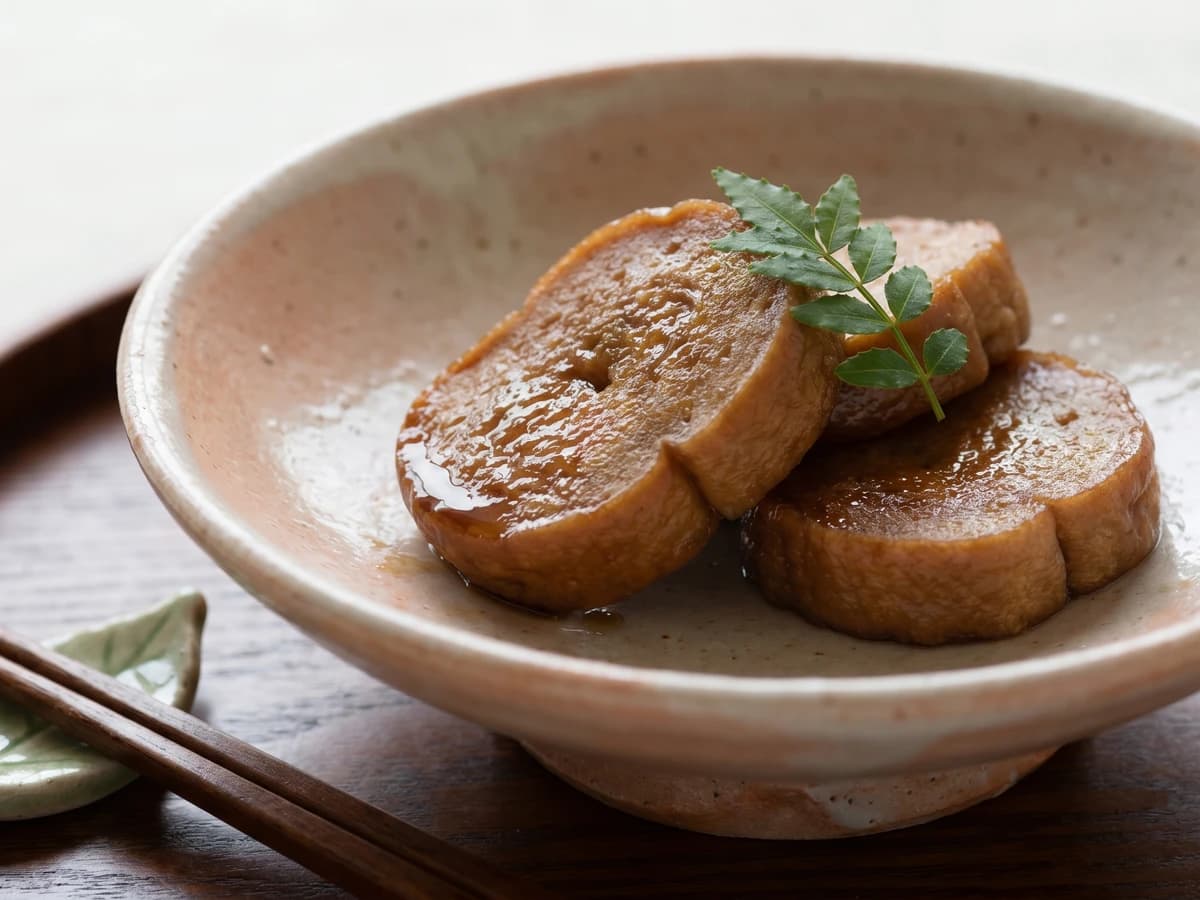 Simmered Wheat-Gluten Cakes (大徳寺麩, Daitokuji Fu) - Chef Takumi