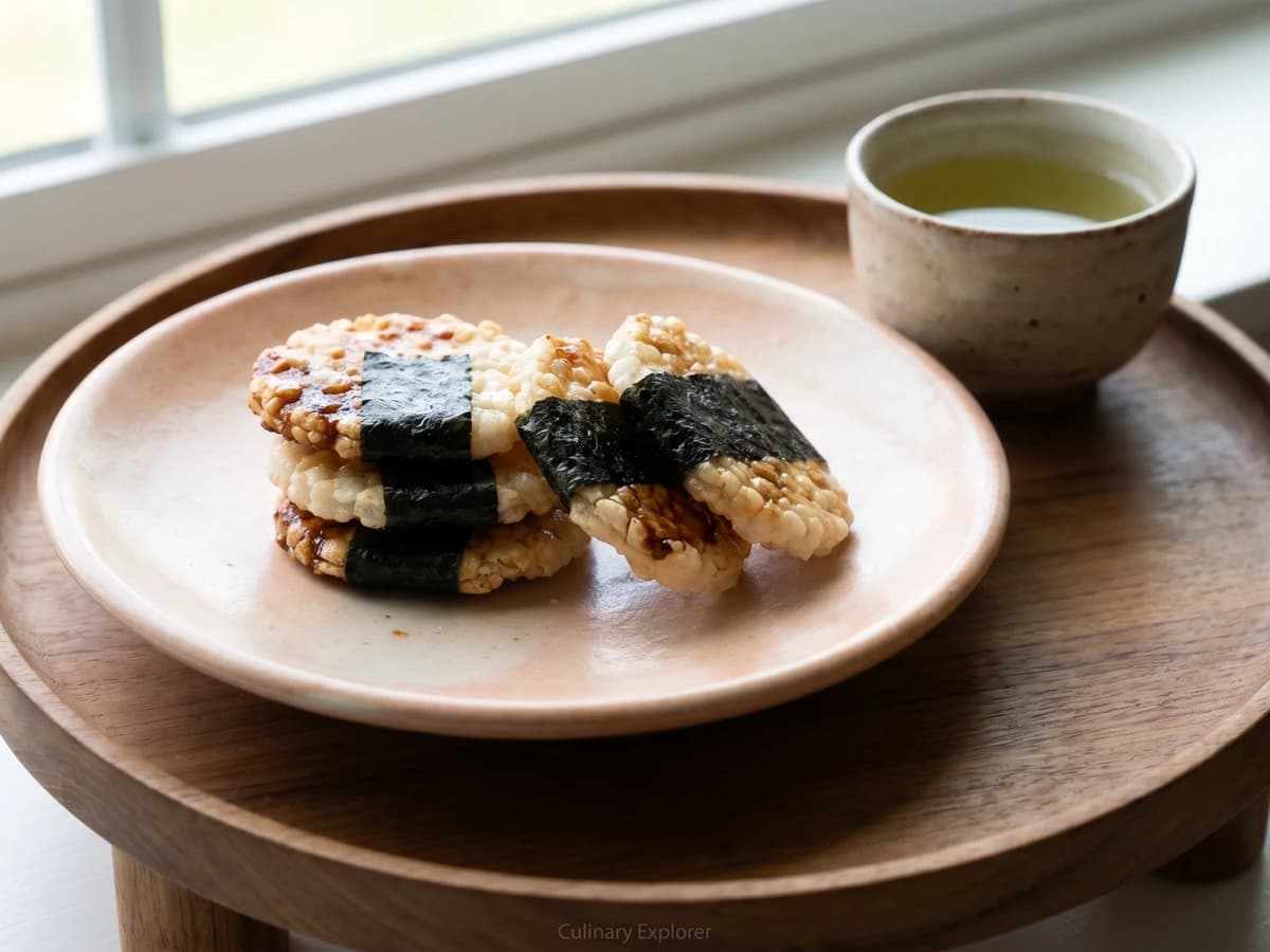 Nori-Wrapped Rice Crackers (海苔巻きせんべい, Nori-maki Senbei) - Chef Takumi